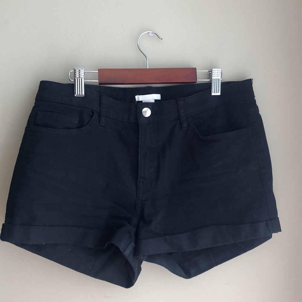 H&M black denim shorts